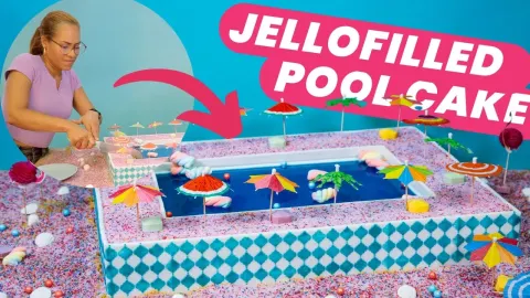 How to Make a Jello-Filled Swimming Pool Cake with Marshmallow Floaties