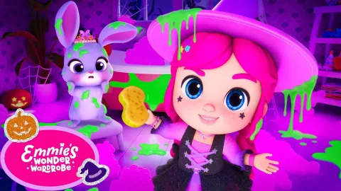 Super Witch Emmie Casts Magic Potion for Halloween Bathroom Cleanup Fun