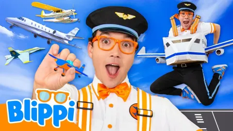 Blippi Takes on an Airplane Challenge and Flight School Adventure