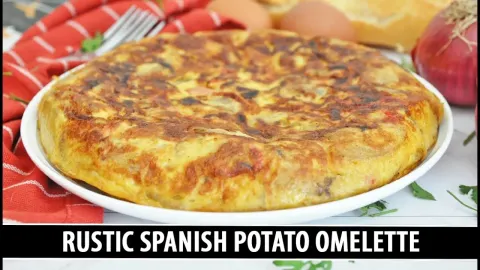 Rustic Spanish Tortilla with Peppers and Potatoes Made Easy in One Pan