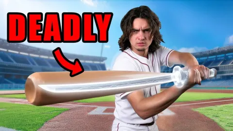 Watch a Baseball Bat Turn Into a Hidden Katana Sword in Mid Swing Thanks to a Clever Magnetic Re