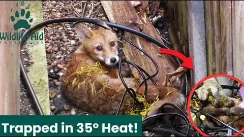 Fox Cub Rescued from Netting During Scorching Heatwave