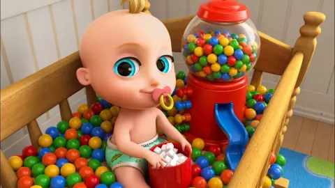 Fun Color Learning with Gumball Machine and Kids Songs