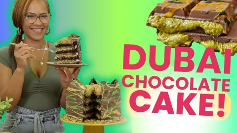Dubai Chocolate Bar Inspired Cake Recipe with Pistachio and Tahini