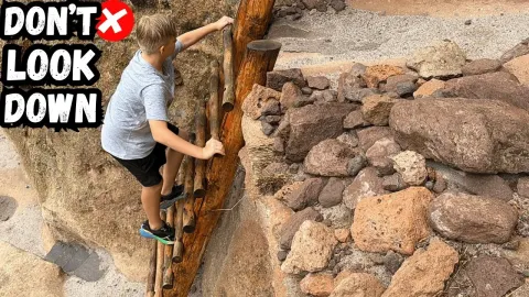 Daredevil Scales a 14-Story Ladder on a Steep Cliff
