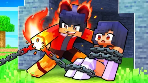 A Player Transforms Into a Fire Wolf to Survive a Volcanic Apocalypse in Minecraft