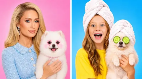 Nastya and Paris Hilton Team Up for a Fun Pet Care Adventure