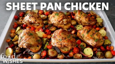 Chef John's Harvest Sheet Pan Chicken With Caramelized Vegetables and Juicy Toasted Bread
