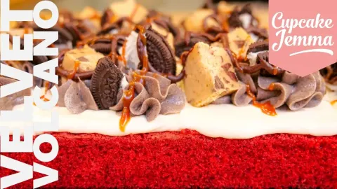 How to Make a Velvet Volcano Sheet Cake with Six Layers of Flavor