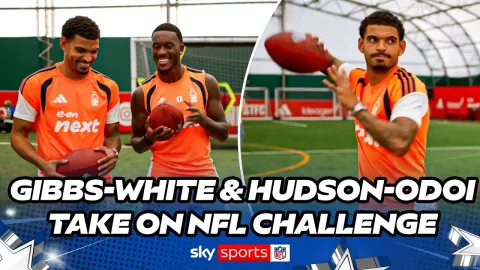 Morgan Gibbs-White and Callum Hudson-Odoi Test Their NFL Throwing Skills at Nottingham Forest