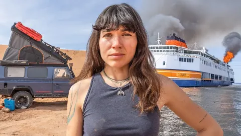 Expedition Begins with Ferry Fire and Storm: Overland Journey to Sahara
