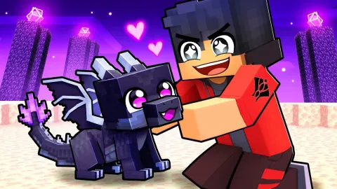 A Minecraft Player Transforms Into a Baby Ender Dragon