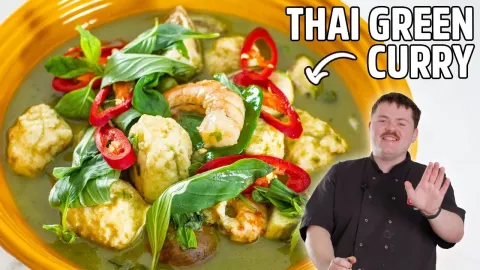 Thai Green Curry with Fish Balls and Prawns A Secret Ingredient Revealed