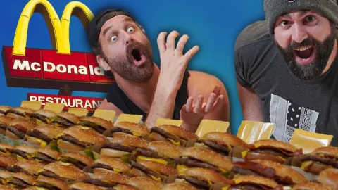 Epic Burger Creation 25 Quarter Pounders Stuffed Into One Giant Pocket