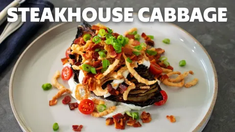 Charred Cabbage Wedge with Whipped Blue Cheese and Bacon