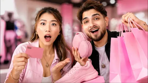 Blindfolded Color Challenge Buying Everything in One Shade for Him