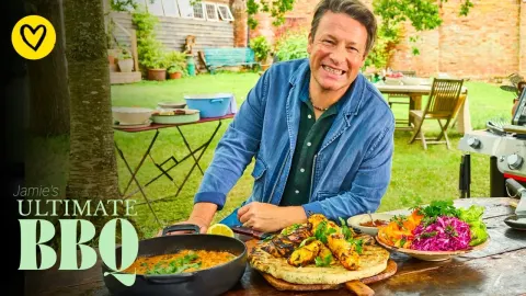 Spiced Chicken Kebabs with Butter Sauce on the BBQ