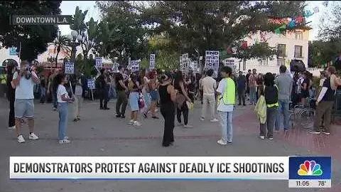 Protesters Gather at Olvera Street to Denounce Recent ICE Shootings