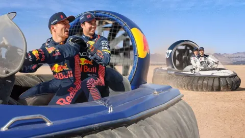 F1 Drivers Race Hovercrafts in the Nevada Desert