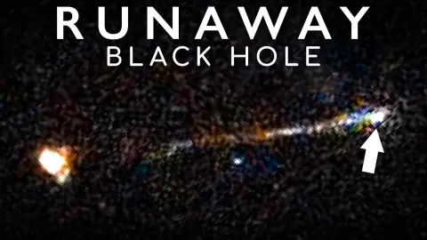 Runaway Supermassive Black Hole Creates Trail of Stars Across Space