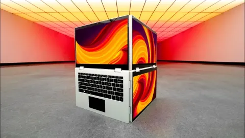 This Tri-Screen Laptop Packs Three 14-Inch Displays Into a Portable Design