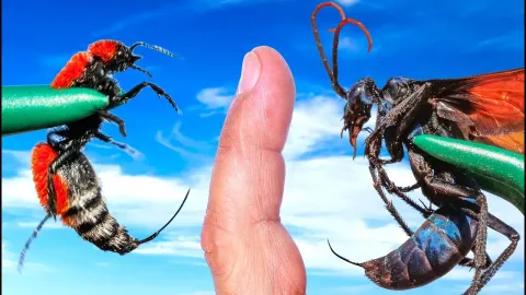 Coyote Peterson Takes On Double Sting Challenge With Cow Killer and Tarantula Hawk
