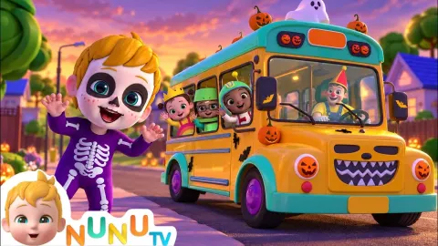 Halloween Bus Adventure With Costumed Characters and Spooky Nursery Rhymes for Kids