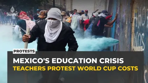 Mexican Teachers Clash With Police Over World Cup Spending Priorities