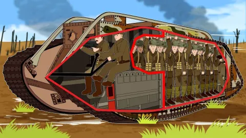 The First Armored Personnel Carrier Inside the Mark 9 Pig Tank
