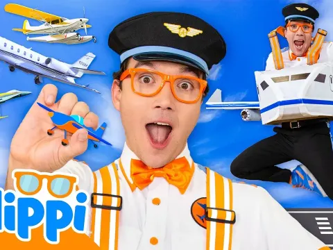 Blippi Takes on an Airplane Challenge and Flight School Adventure