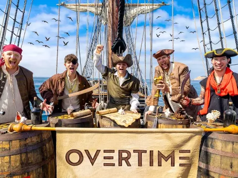 Pirate Overtime Takes Over the Desk With Sparky and the Guy Beard Twins