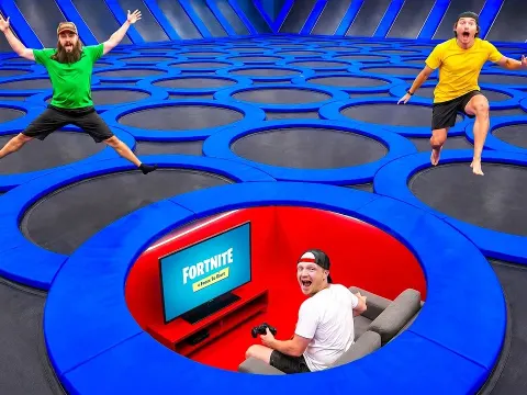 Surviving 7 Days Trapped in a Trampoline Park: A Fun Challenge