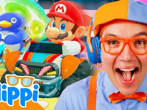 Penguin Races Monster Trucks in Mario Kart World Fun for Kids