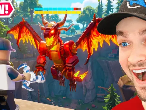 Defeating the Fire Dragon in LEGO Fortnite's Expert Mode