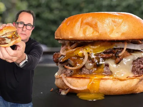 The Ultimate Dream Burger with Ribeye, Short Rib, and Bone Marrow