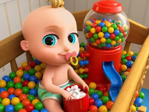 Fun Color Learning with Gumball Machine and Kids Songs