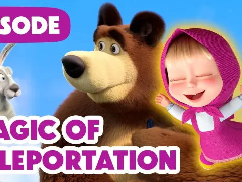 Masha and the Bear's Magical Teleportation Adventure with a New Puppy