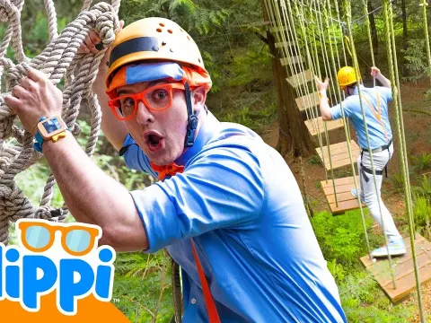 Blippi's Camping Adventure: Ziplining, Archery, and Canoeing at Camp Killoqua