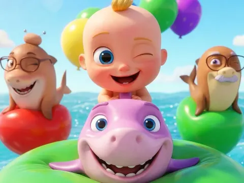 Baby Shark Learn Colors with Balloons and Gumball Machine