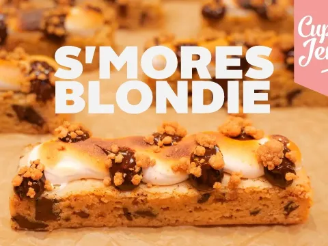 How to Make S'mores Blondies with Torched Marshmallow Topping