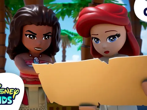 Ariel and Moana Discover a Treasure Map in LEGO Disney Adventure