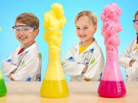 Vlad and Niki Create Giant Bubbles and Magnetic Slime in Fun Science Experiments