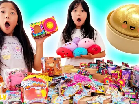 Giant Needoh Surprise Dumpling Haul: Emma and Kate Unbox Squishy Toys