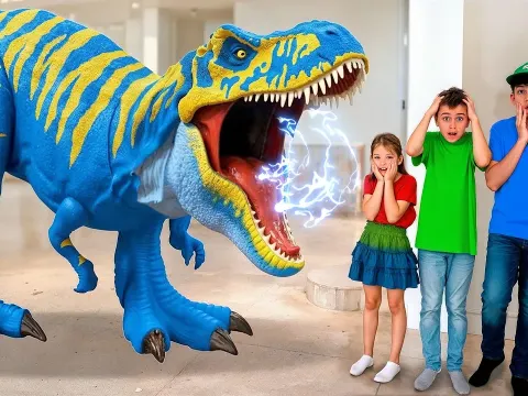 Jason and Friends Learn About Dinosaurs While Playing with Dino Toys