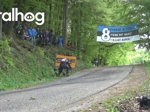 Rally Car Nearly Hits Photographer During Race