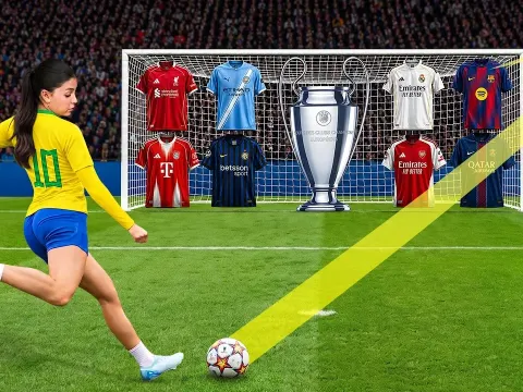 Hit the Shirt, Win the Champions League: Football Challenge with Crazy Penalties