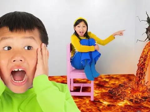 Children Escape Lava in Minecraft Adventure