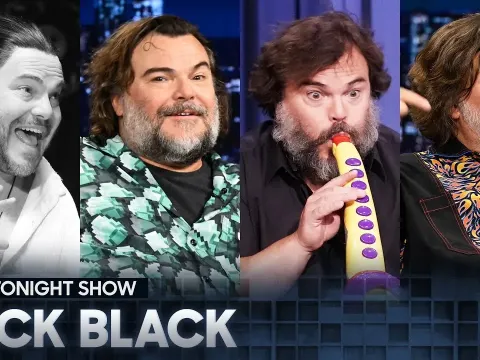 Jack Black Demonstrates Sax-a-Boom, Guitar, and Revenge Song on Talk Show