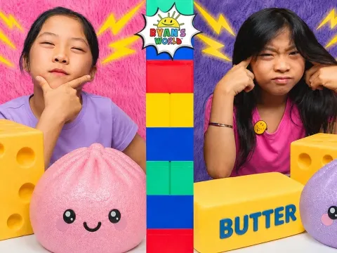 Twin Telepathy Challenge with Squishy Toys and Slime