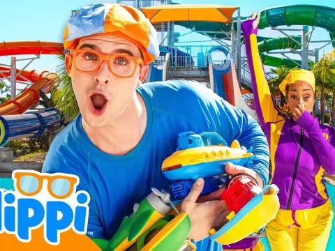 Blippi and Meekah Test Vehicle Buoyancy at a Waterpark
